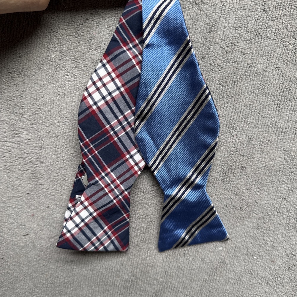 Brooks Brothers Bow Tie Self Tie Adjustable Silk Two Sided Stripe Reversible